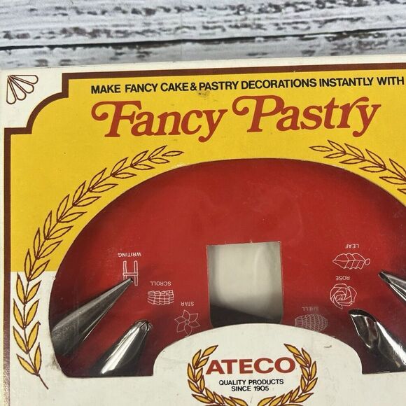 Ateco Fancy Pastry Cake Cookie Decorating Set 6 Icing Tips New in Box USA - Picture 3 of 8